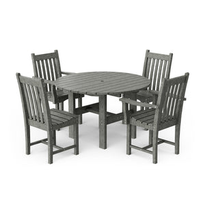 Classic 5-Piece 46" Round Dining Set with Dining Chairs Dining Set