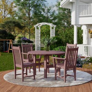 Classic 5-Piece 46" Round Dining Set with Dining Chairs Dining Set