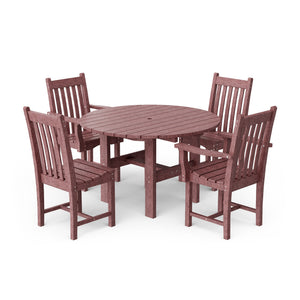 Classic 5-Piece 46" Round Dining Set with Dining Chairs Dining Set