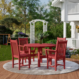 Classic 5-Piece 46" Round Dining Set with Dining Chairs Dining Set