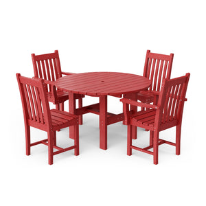 Classic 5-Piece 46" Round Dining Set with Dining Chairs Dining Set