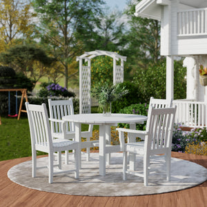 Classic 5-Piece 46" Round Dining Set with Dining Chairs Dining Set