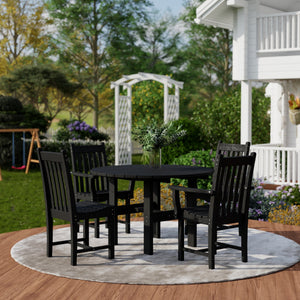 Classic 5-Piece 46" Round Dining Set with Dining Chairs Dining Set