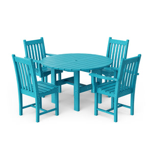 Classic 5-Piece 46" Round Dining Set with Dining Chairs Dining Set