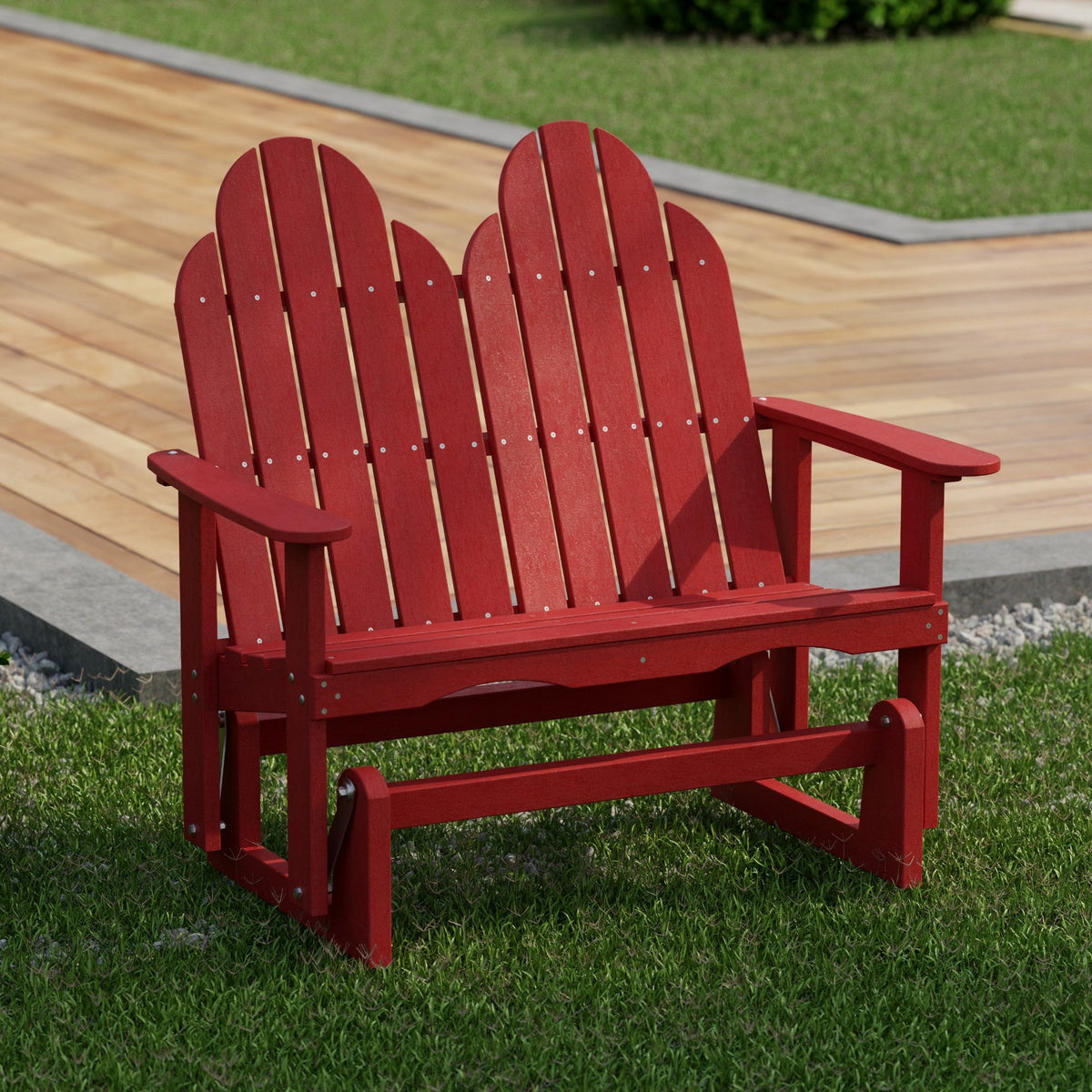Classic Adirondack Glider Outdoor Glider