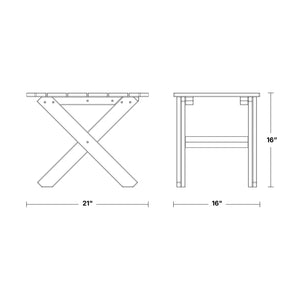 Classic Rectangular Side Table Outdoor Table