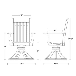Classic Swivel Dining Arm Chair Swivel Chair