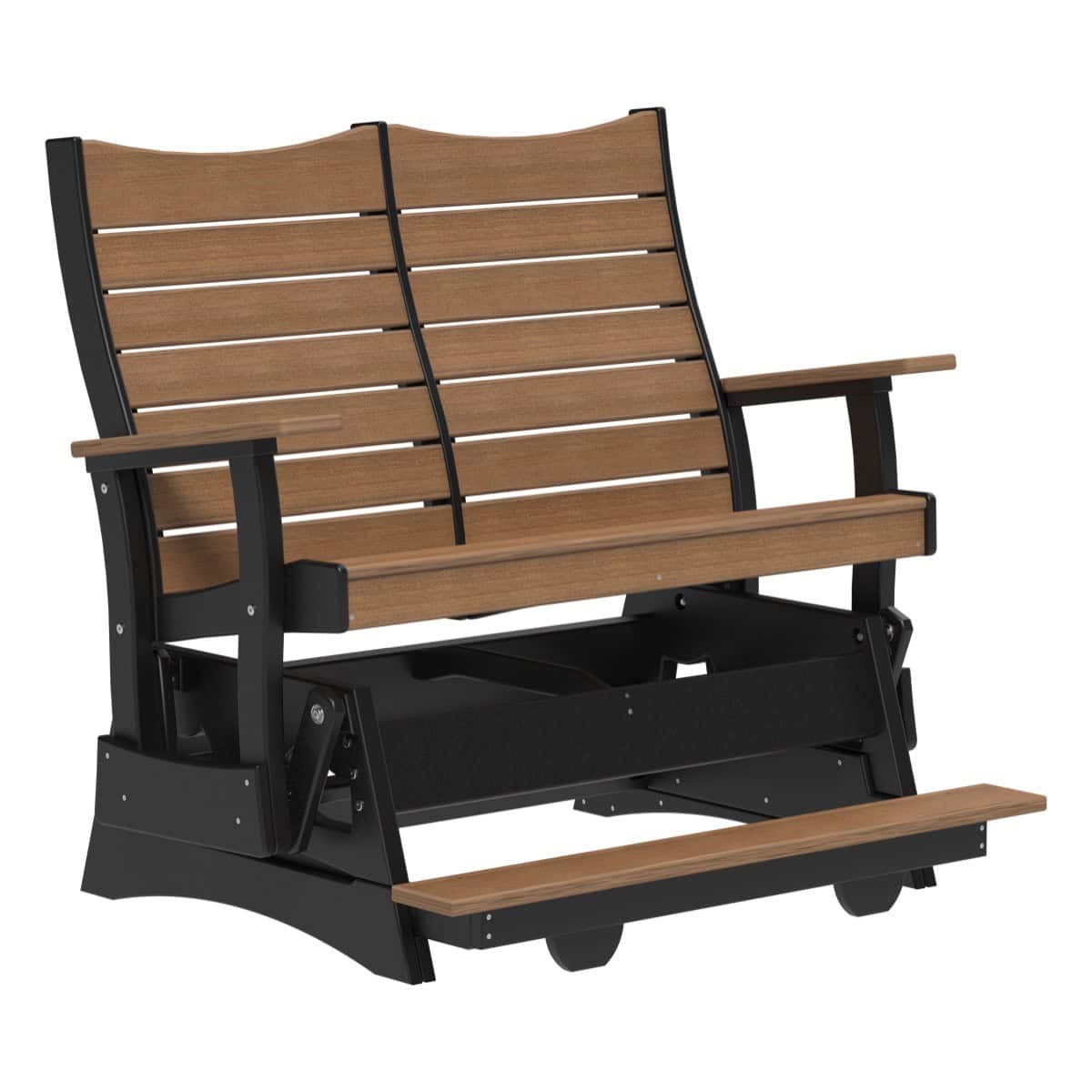 Contour Balcony Glider Porch Swing 4ft / Antique Mahogany & Black