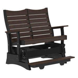 Contour Balcony Glider Porch Swing 4ft / Brazilian Walnut & Black
