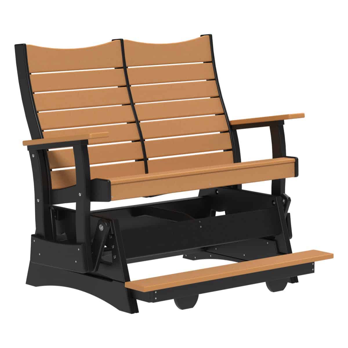 Contour Balcony Glider Porch Swing 4ft / Cedar & Black