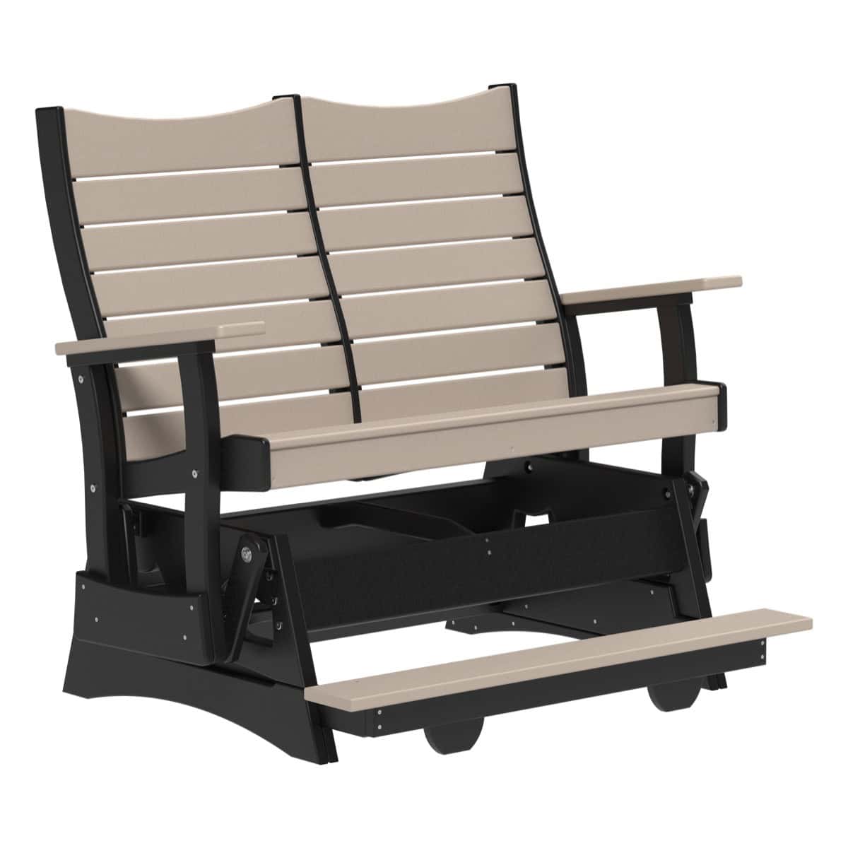 Contour Balcony Glider Porch Swing 4ft / Weatherwood & Black