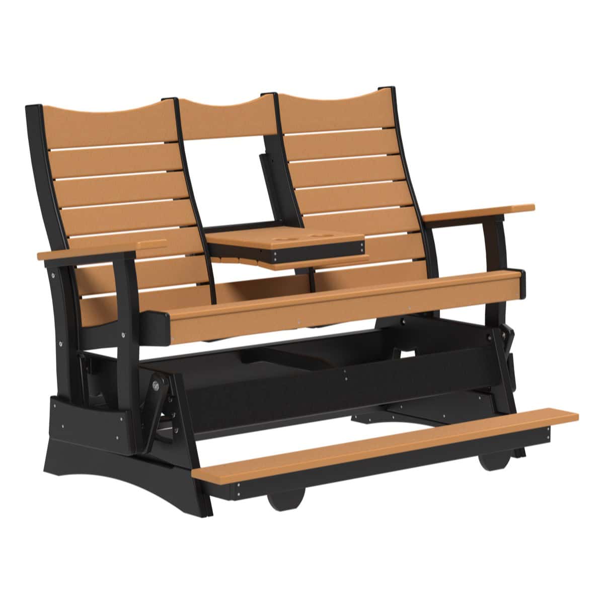 Contour Balcony Glider Porch Swing 5ft / Cedar & Black
