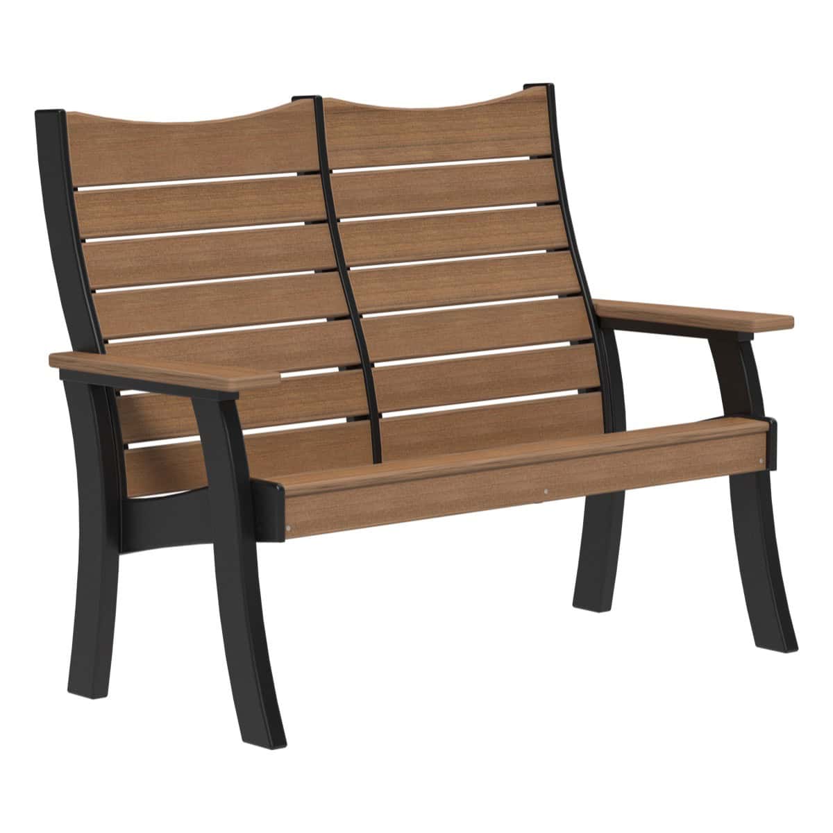 Contour Bench (2' and 4') Porch Swing 4ft / Antique Mahogany &amp; Black