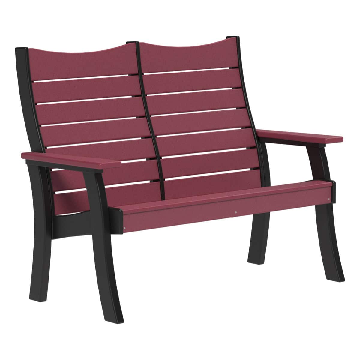 Contour Bench (2' and 4') Porch Swing 4ft / Cherrywood &amp; Black