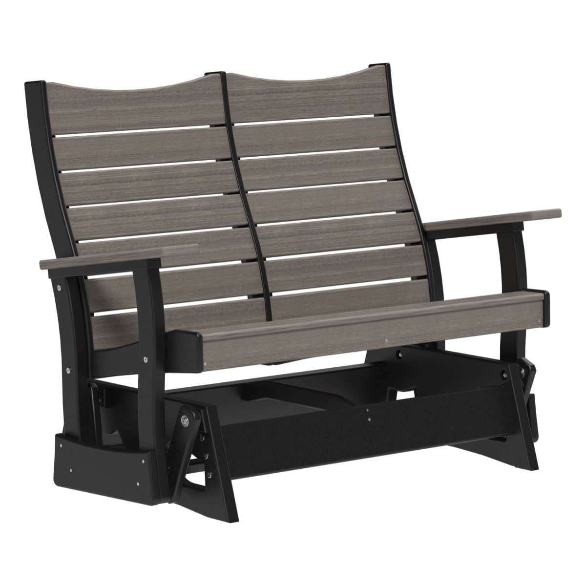 Contour Glider Porch Swing 4ft / Dove Gray & Black