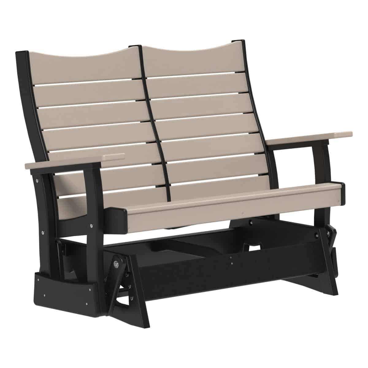Contour Glider Porch Swing 4ft / Weatherwood & Black