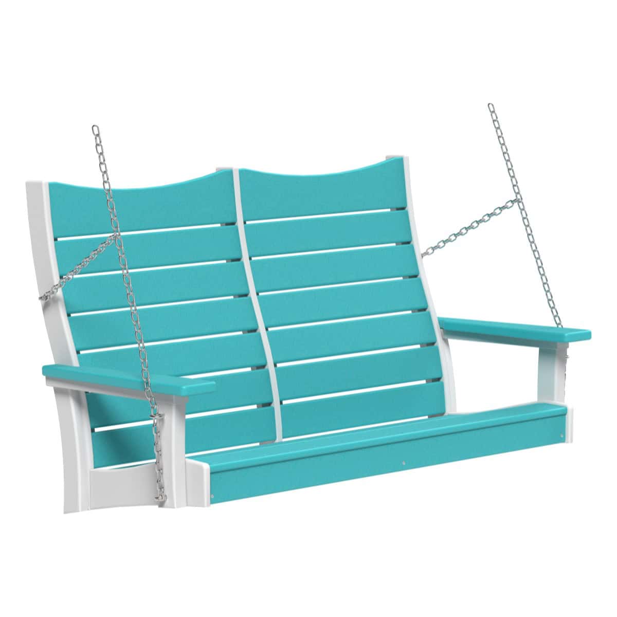 Contour Swing Porch Swing 4ft / Aruba Blue &amp; White