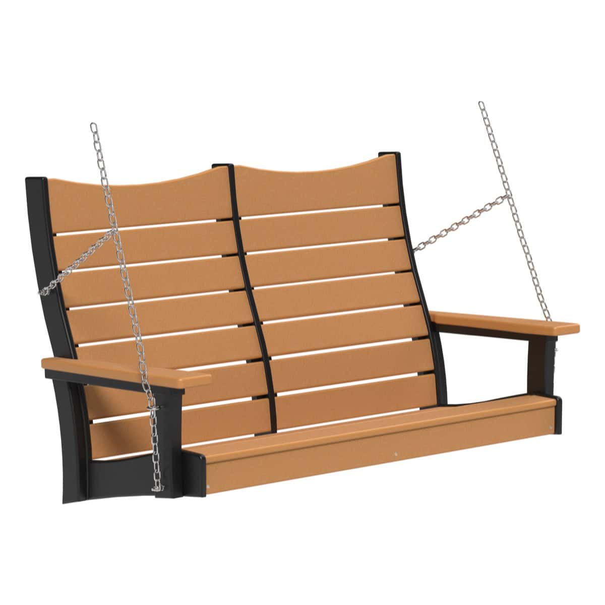 Contour Swing Porch Swing 4ft / Cedar &amp; Black