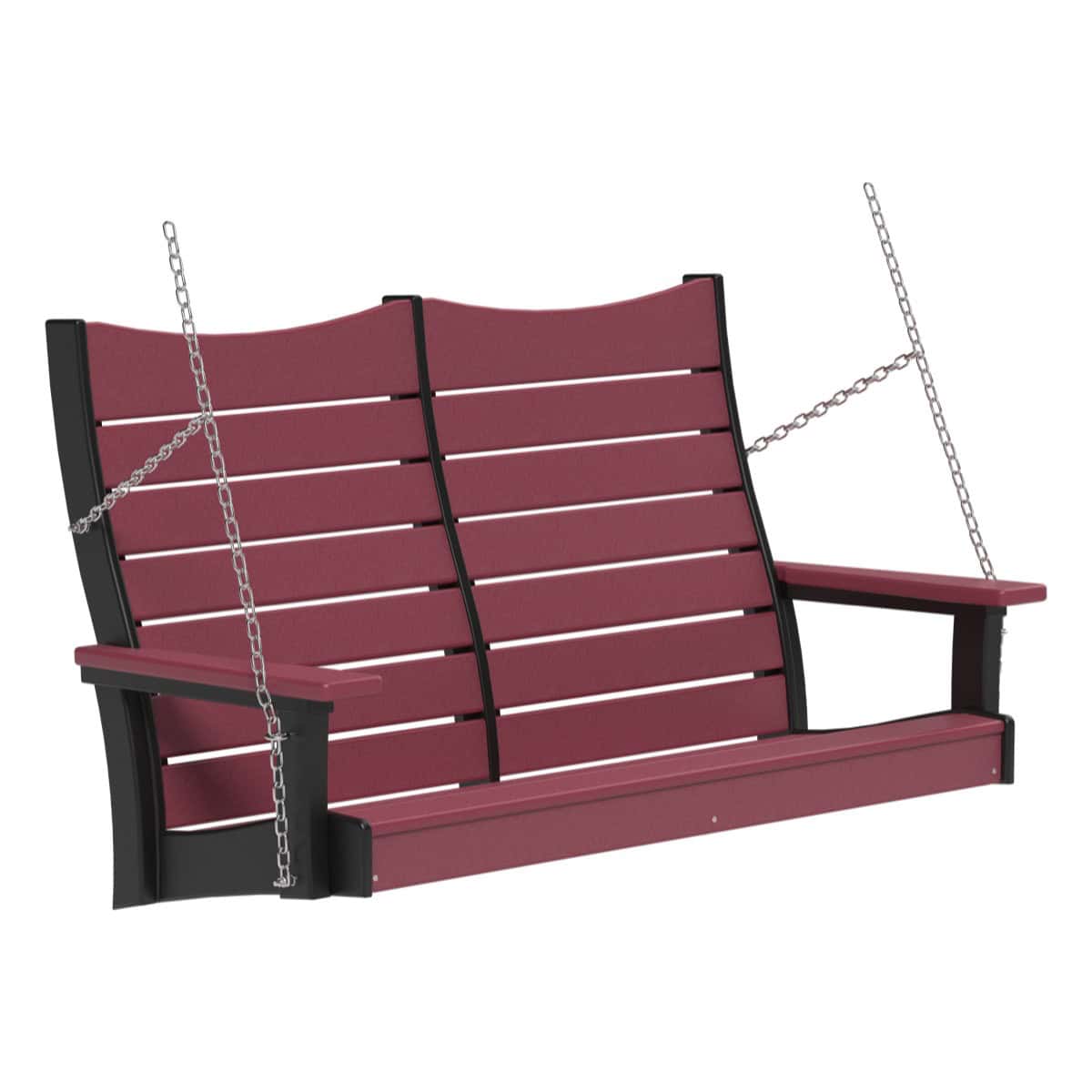 Contour Swing Porch Swing 4ft / Cherrywood &amp; Black