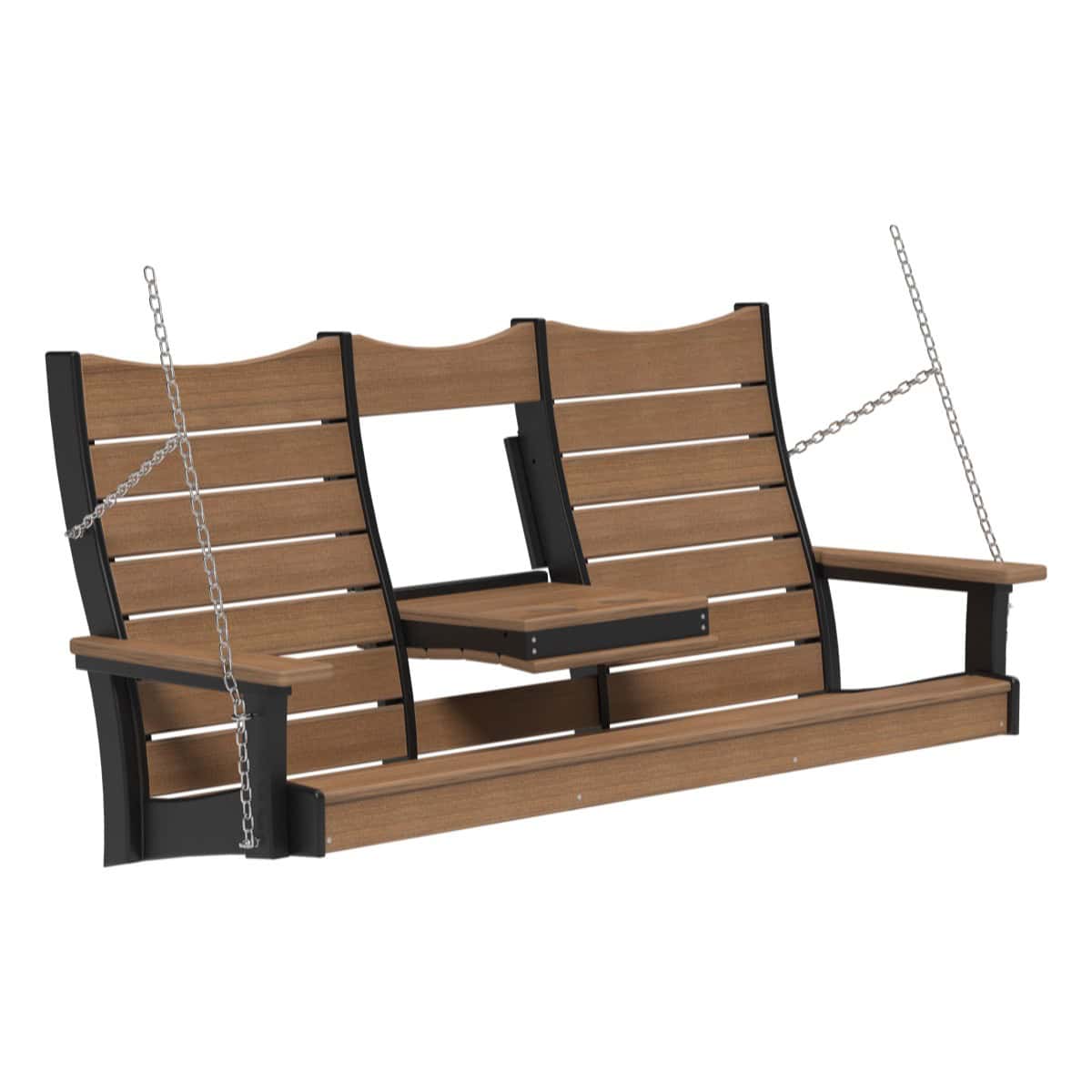 Contour Swing Porch Swing 5ft / Antique Mahogany &amp; Black