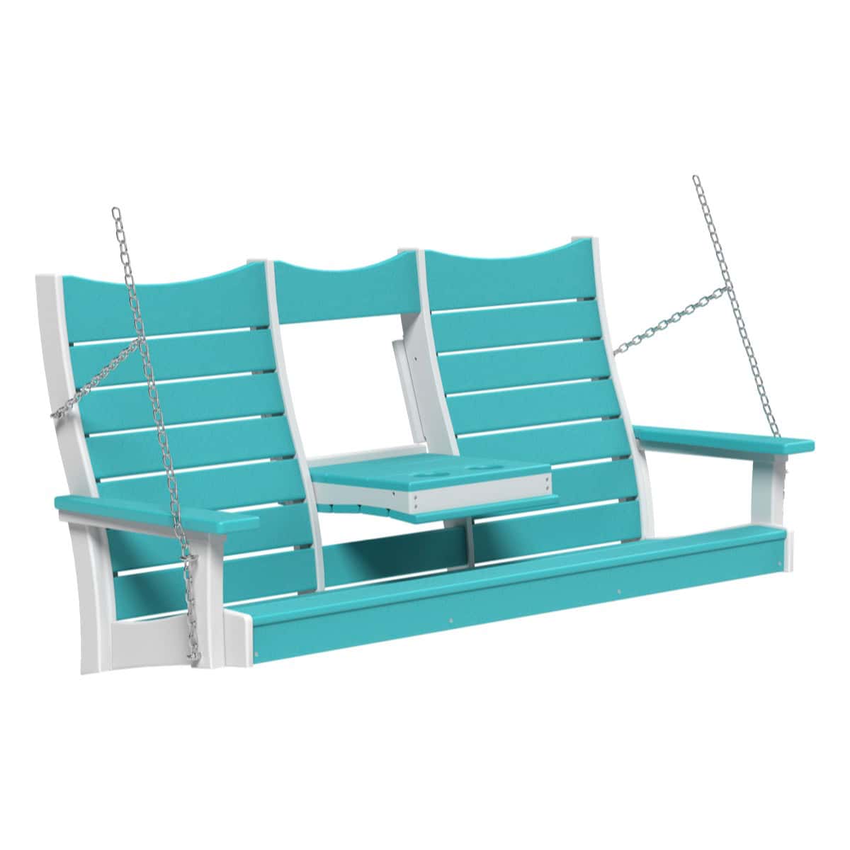 Contour Swing Porch Swing 5ft / Aruba Blue &amp; White