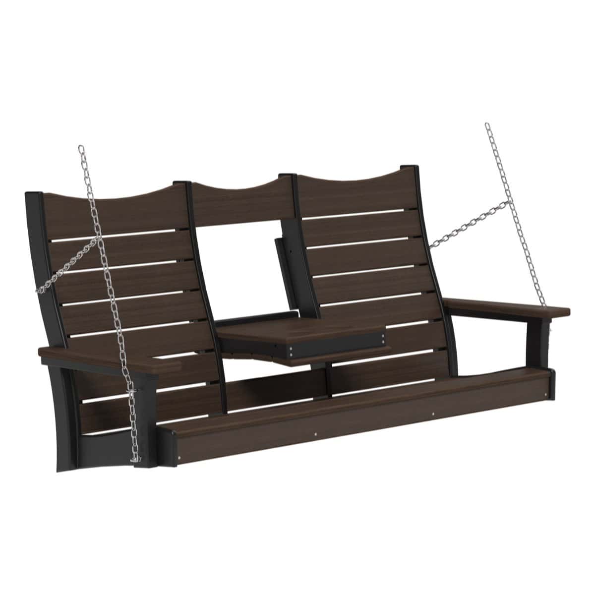 Contour Swing Porch Swing 5ft / Brazilian Walnut &amp; Black