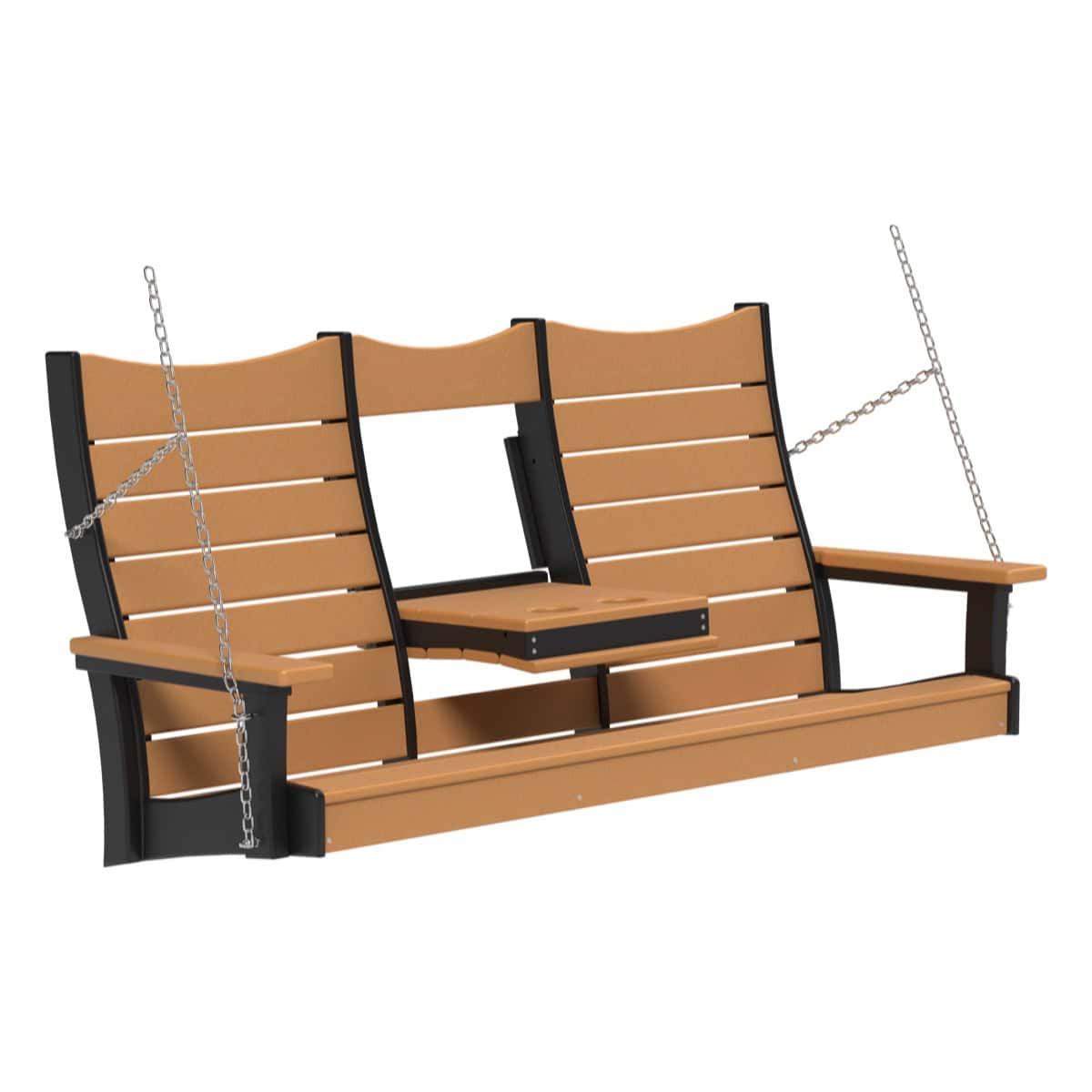 Contour Swing Porch Swing 5ft / Cedar &amp; Black