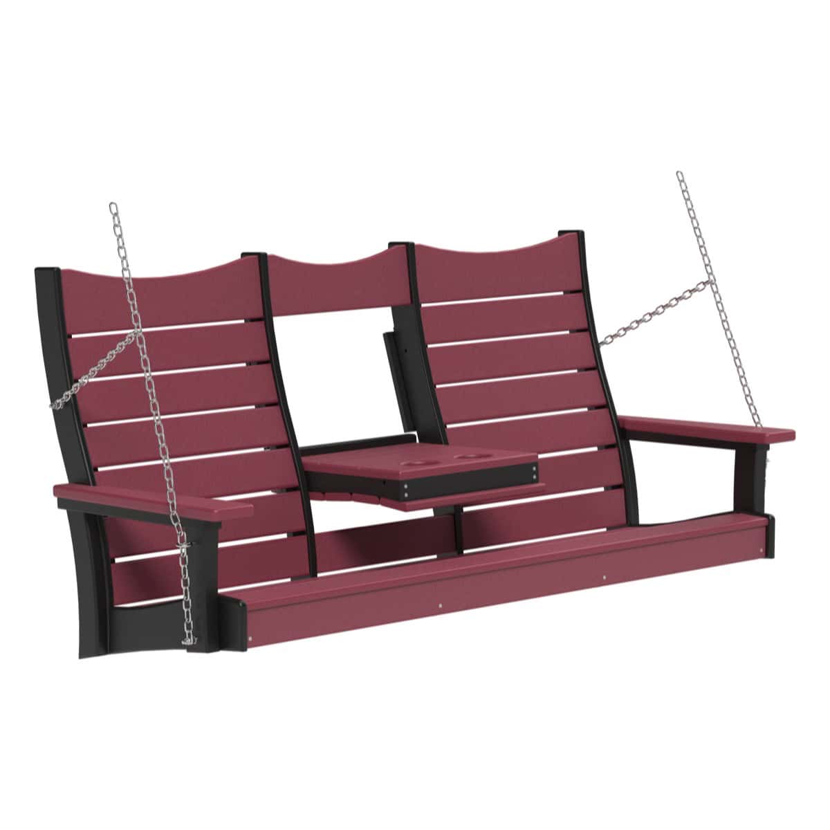 Contour Swing Porch Swing 5ft / Cherrywood &amp; Black