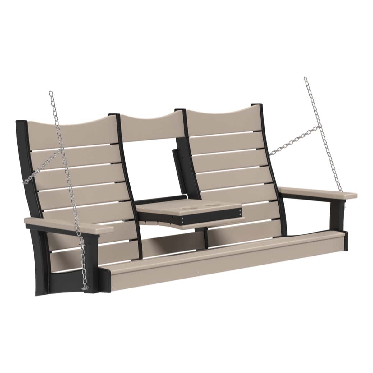Contour Swing Porch Swing 5ft / Weatherwood &amp; Black