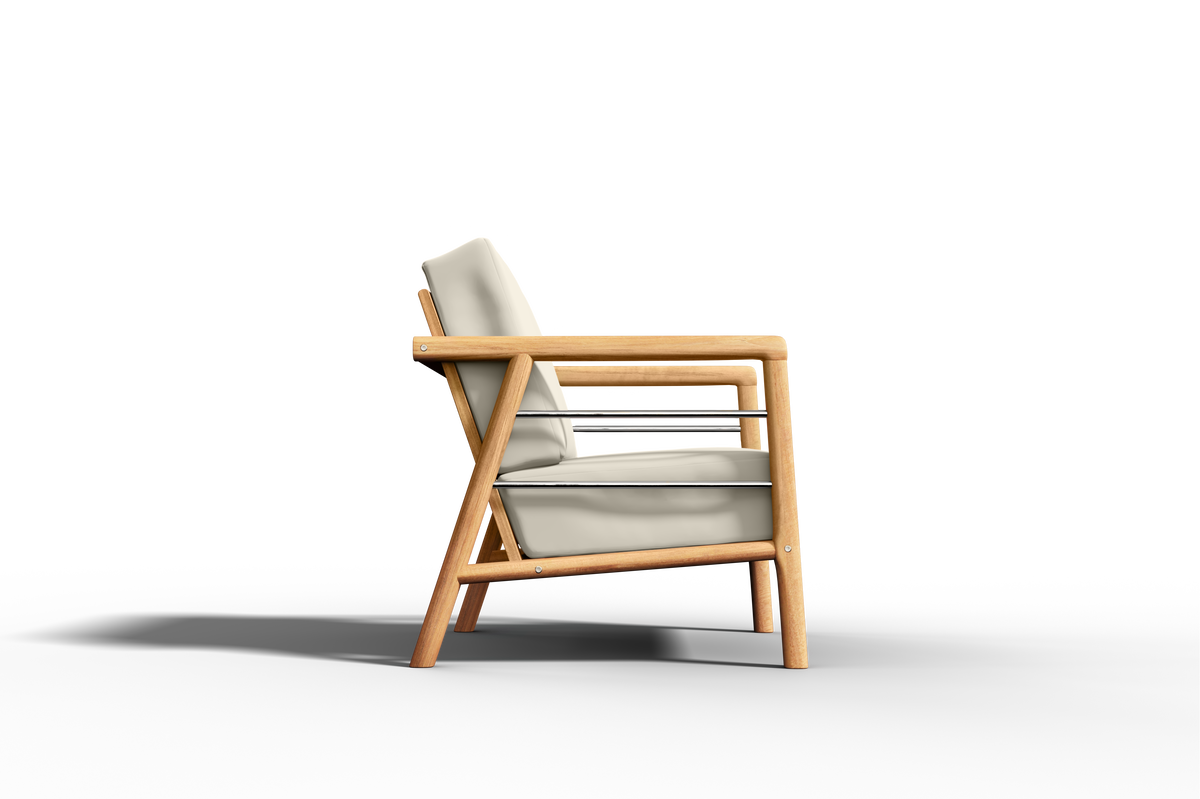 Daniele 4-Piece Teak Outdoor Patio Deep Seating Set with Sunbrella Canvas Cushion Outdoor Seating