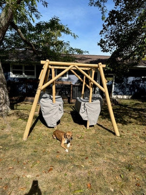 Double Glider Canopy, Full Kit, Fabric Only, or Seat Cover Canopy Fabric Seat Covers (Covers seats only does not include canopy ) / Light Charcoal