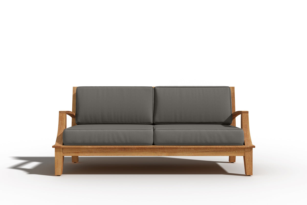 Eliane 4-Piece Teak Outdoor Patio Deep Seating Set with Sunbrella Charcoal Cushions Outdoor deep seating