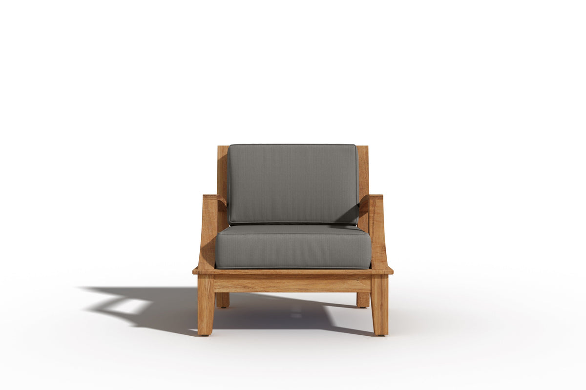 Eliane 4-Piece Teak Outdoor Patio Deep Seating Set with Sunbrella Charcoal Cushions Outdoor deep seating