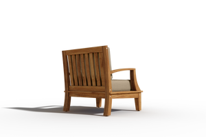 Eliane Teak Outdoor Club Chair with Sunbrella Fawn Cushion Outdoor Chair