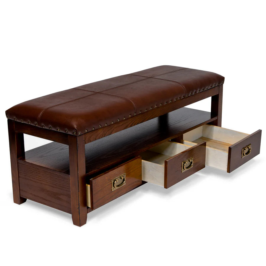 Padded Entryway Bench – Cherry Finish by All Things Cedar All Things Cedar
