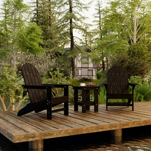 Freedom 3-Piece Traditional Adirondack Set with Side Table outdoor furniture