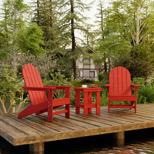 Freedom 3-Piece Traditional Adirondack Set with Side Table outdoor furniture