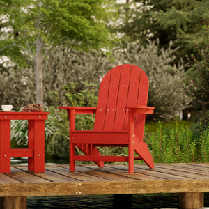 Freedom 3-Piece Traditional Adirondack Set with Side Table outdoor furniture