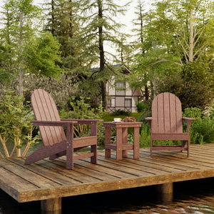 Freedom 3-Piece Traditional Adirondack Set with Side Table outdoor furniture
