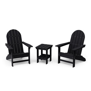 Freedom 3-Piece Traditional Adirondack Set with Side Table outdoor furniture Black