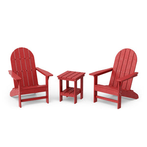 Freedom 3-Piece Traditional Adirondack Set with Side Table outdoor furniture Cardinal Red