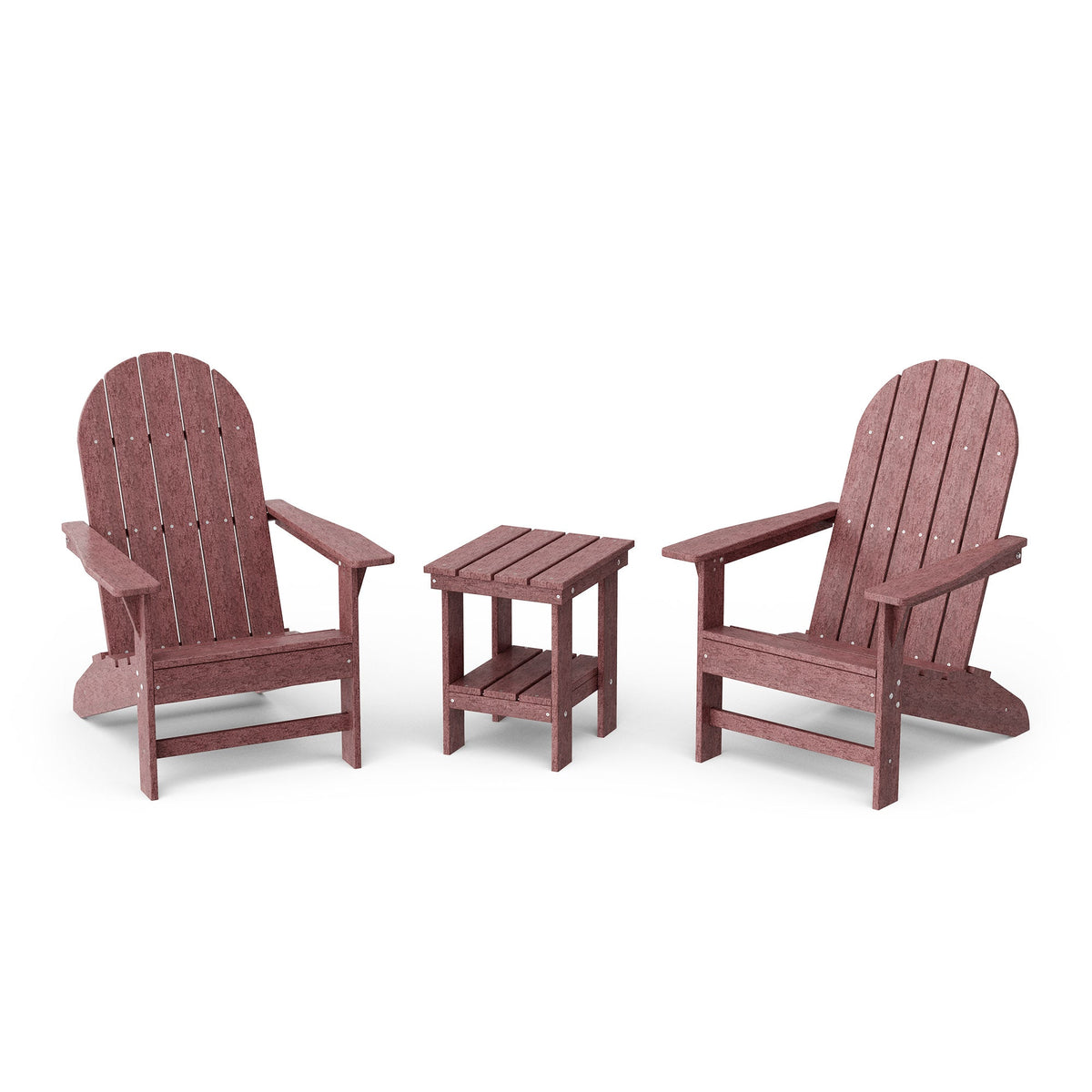 Freedom 3-Piece Traditional Adirondack Set with Side Table outdoor furniture Cherrywood