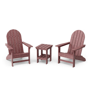 Freedom 3-Piece Traditional Adirondack Set with Side Table outdoor furniture Cherrywood