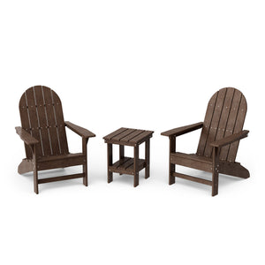 Freedom 3-Piece Traditional Adirondack Set with Side Table outdoor furniture Tudor Brown