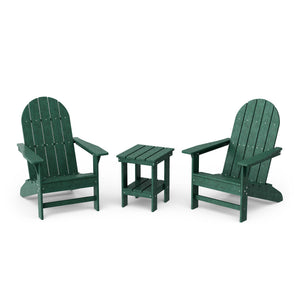Freedom 3-Piece Traditional Adirondack Set with Side Table outdoor furniture Turf Green