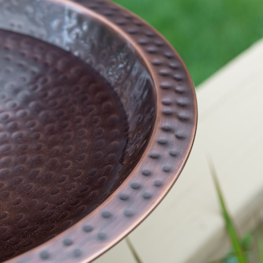 Hammered Copper Birdbath for 4x4 Post by Achla Designs Birdbath Bowl