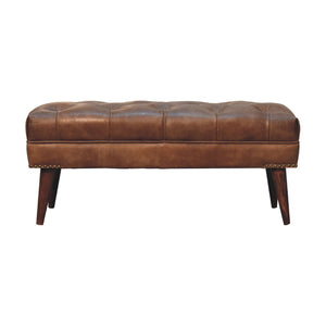 Harbour Brown Leather Bench Bench