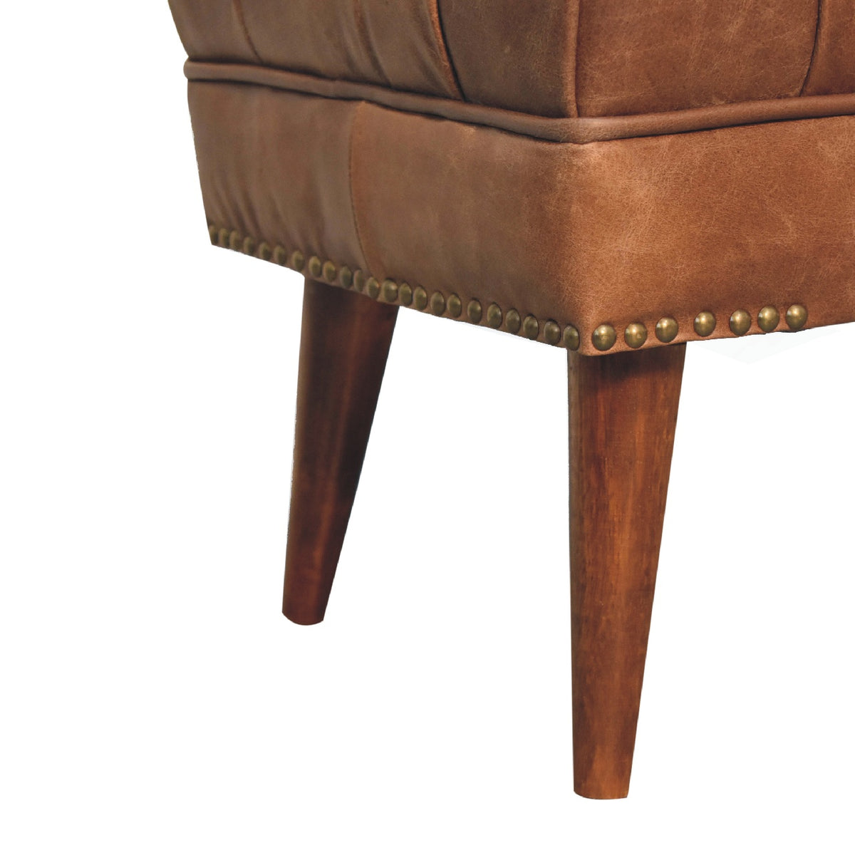 Harbour Brown Leather Bench Bench