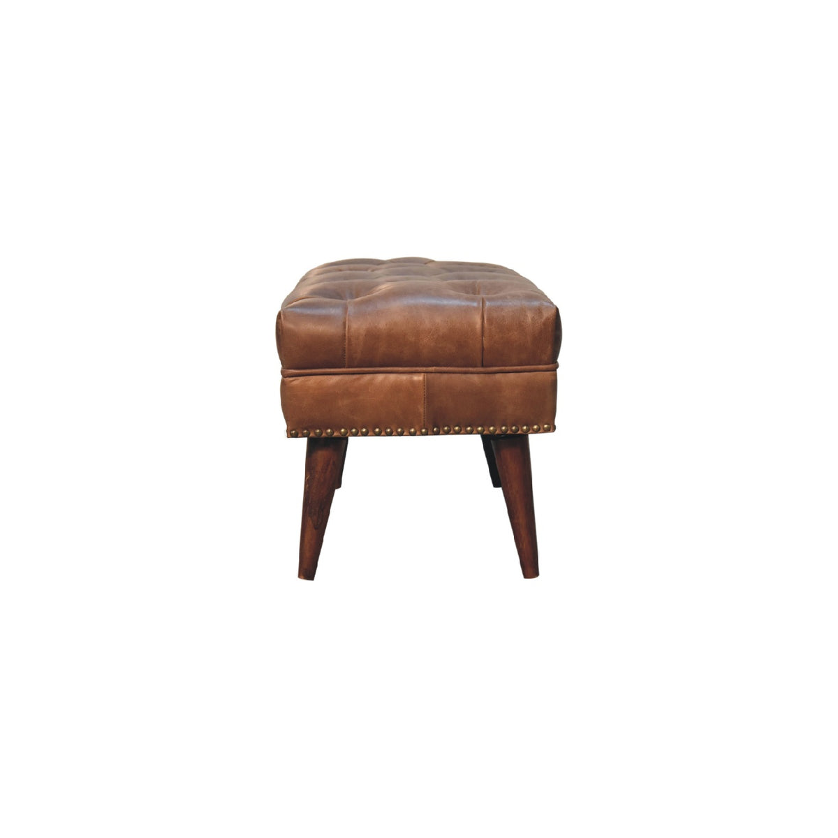 Harbour Brown Leather Bench Bench