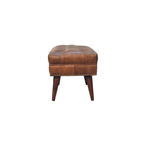Harbour Brown Leather Bench Bench